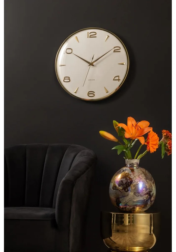 Karlsson 6017WH designerski zegar ścienny biały,średnica 40 cm