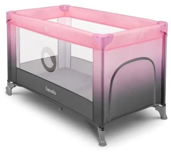 Lionelo - Łóżeczko turystyczne STEFI różowy/szary