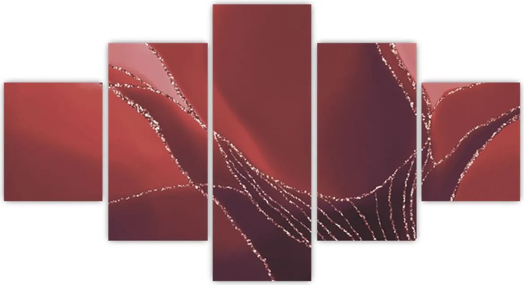 Obraz - Czerwony abstrakcyjny kwiat N⁰2 (125x70 cm)