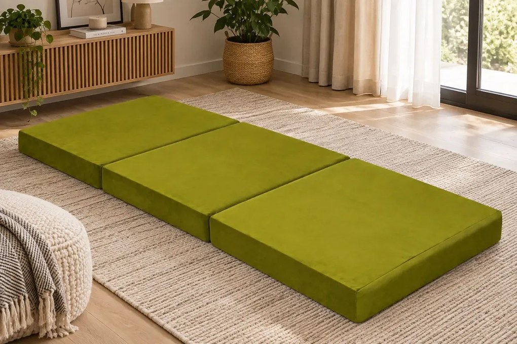Materac 180/60 + Torba składany turystyczny tkanina Welur : Kolor tkaniny - VELVET - BL75, Rozmiar - 180/60/15, Typ tkaniny - Velvet