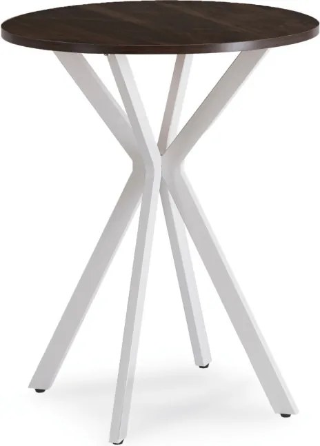 Stół Okrągły LAUREN 60 cm Orzech/Biały Loft Nowoczesny