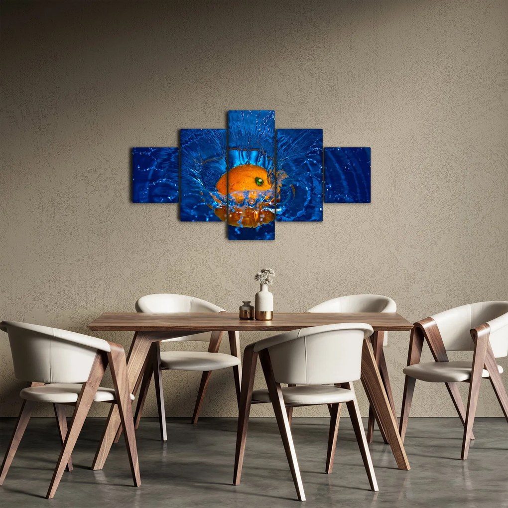 Obraz - pomarańcza w wodzie (125x70 cm)