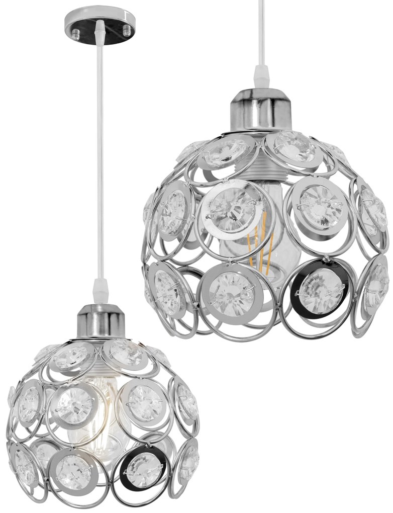 LAMPA WISZĄCA SUFITOWA KRYSZTAŁOWA APP207-1C CHROM