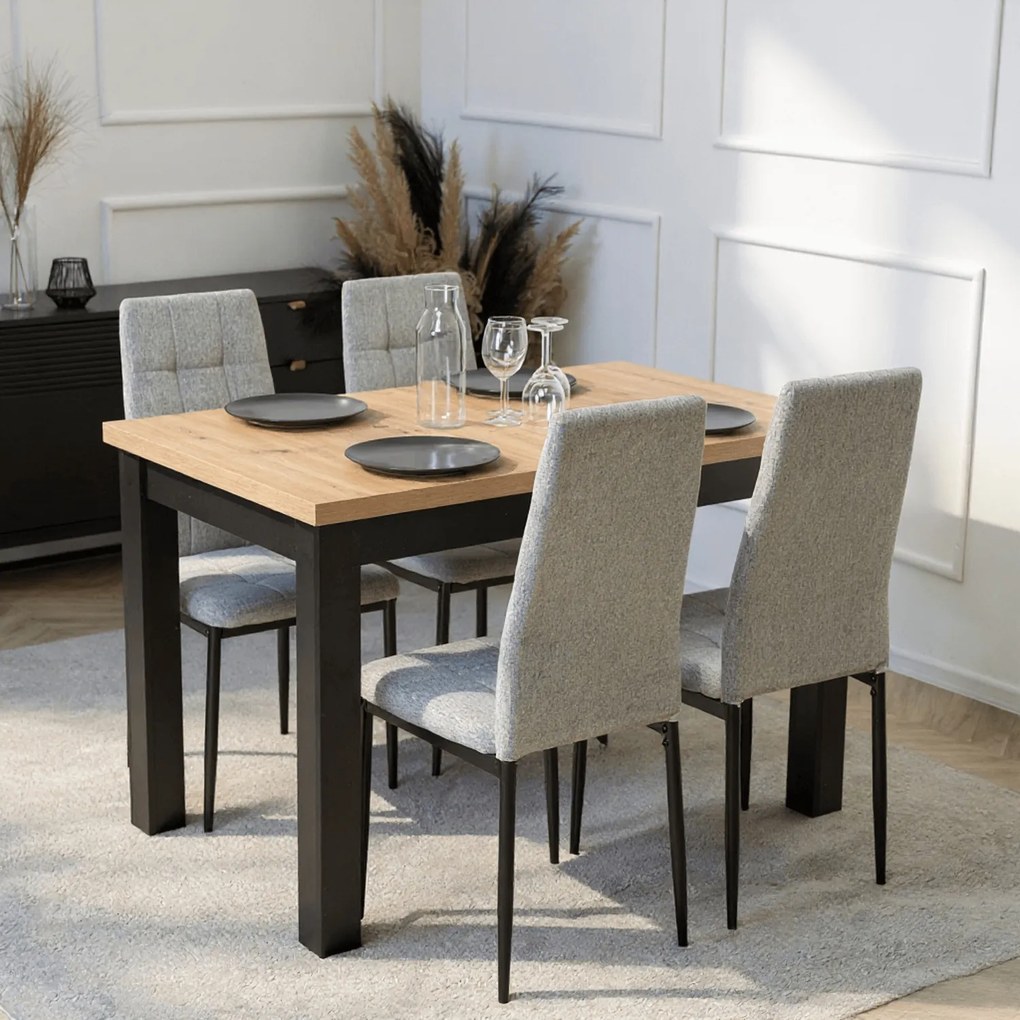 Krzesło Tapicerowane do Jadalni TEX Szare Nowoczesne Loft