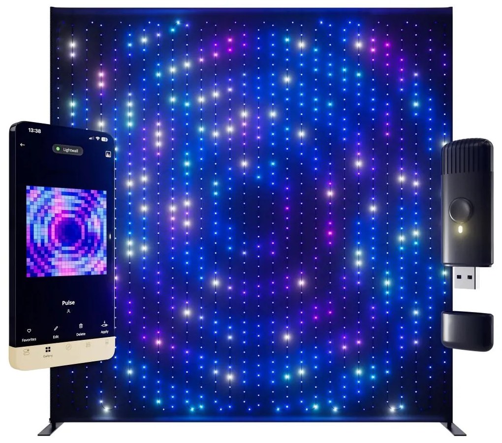 Twinkly TWDJ1120STP-BEU - Zewnętrzna ściana LED RGBW 1120xLED 2,6x2,7 m IP44 Wi-Fi