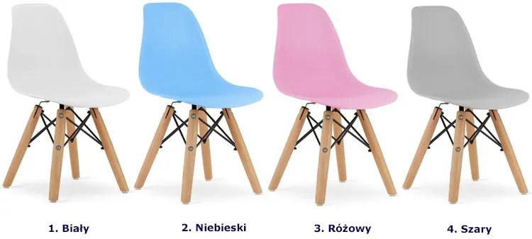 Białe krzesło skandynawskie do pokoju dziecięcego - Hilva 3X
