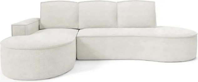 Narożnik MOLLY Lewostronny z funkcją spania, wolnostojący tkanina ABRIAMO 04 Biały