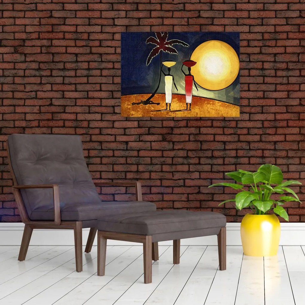 Obraz na szkle starożytnego obrazu (70x50 cm)