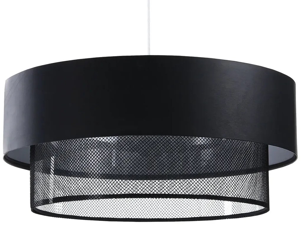 Czarna lampa wisząca nad stół z siatką - S435 D1-G89