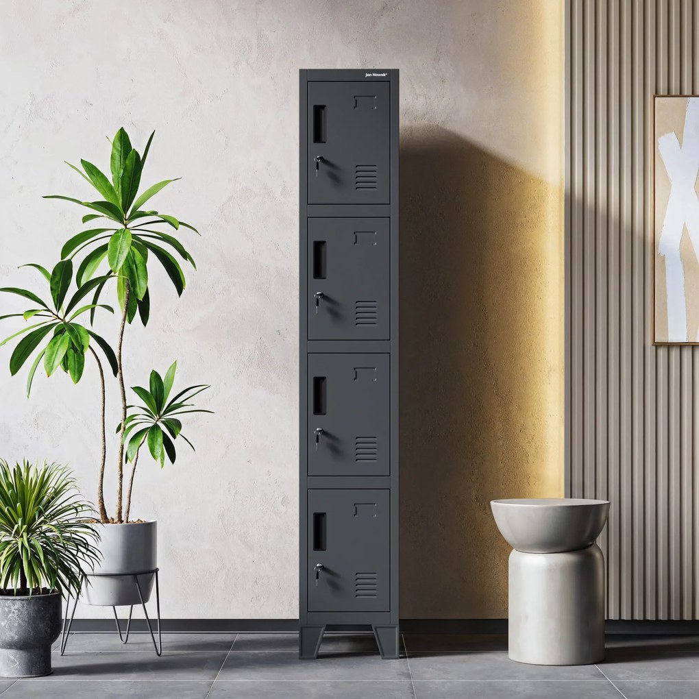 Szafa skrytkowa socjalna BHP antracytowa ROBERT 1 Plus 292 x 1720 x 450 mm