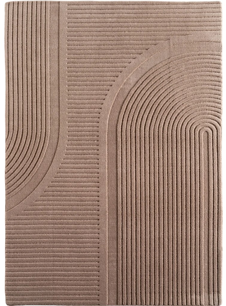 Dywan nowoczesny Pompei 3D Geometria szaro-beżowy 200 cm x 290 cm