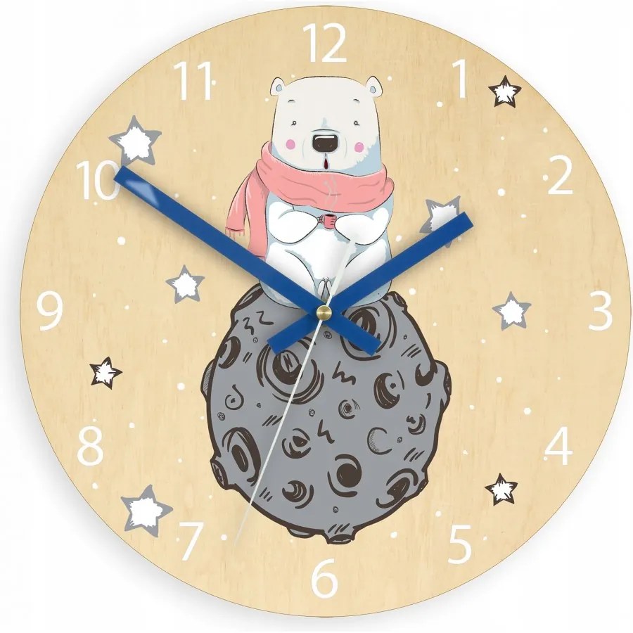 Zegar ścienny cichy do pokoju dziecięcego drewniany nowoczesny dekoracyjny