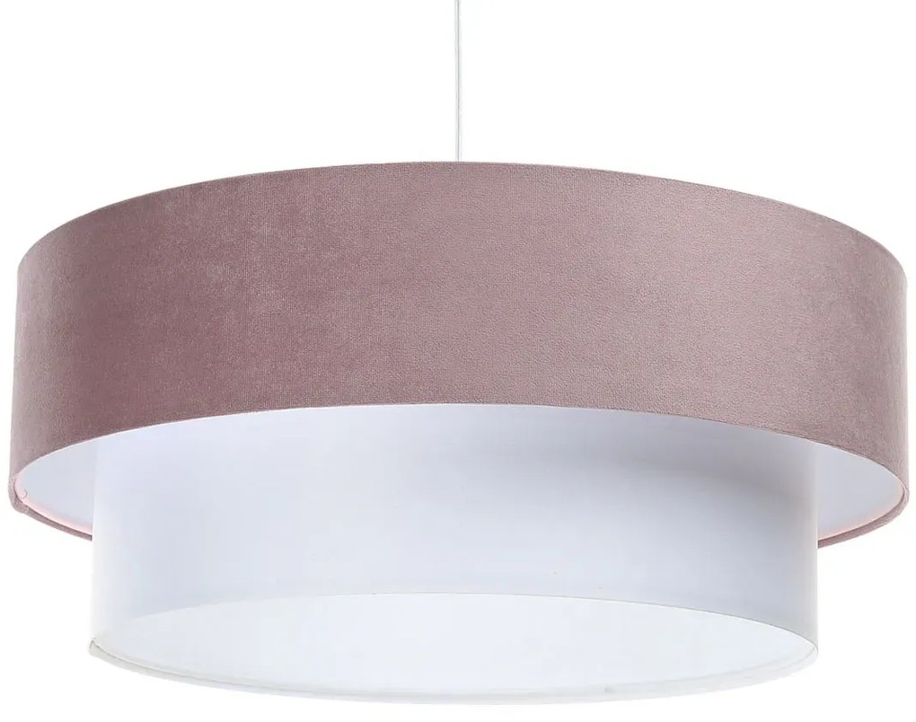 Biało-różowa lampa wisząca z dwuczęściowym abażurem - S434 M4-L48