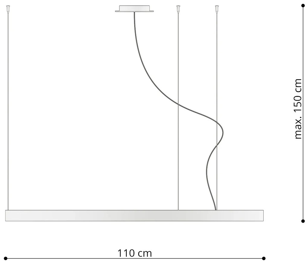 Czarna lampa wisząca LED ring - EXX230 Alez