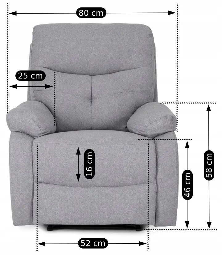 Fotel Masujący INTER 2 Rozkładany z Podnóżkiem Szary Nowoczesny