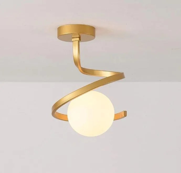 Plafon lampa sufitowa szklana metalowa AT62-1SZ-Złoto