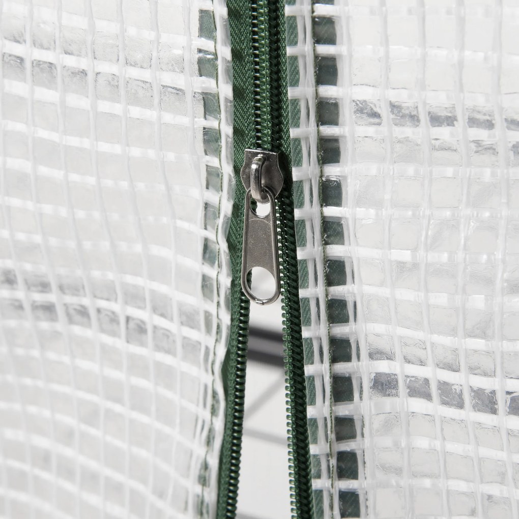 Outsunny Szklarnia Foliowa z Okienkiem 4 Półki Ochrona Roślin Kolor Zielony 70x50x160cm | Aosom PL