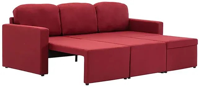 Rozkładana sofa modułowa czerwone wino - Odi 4Q