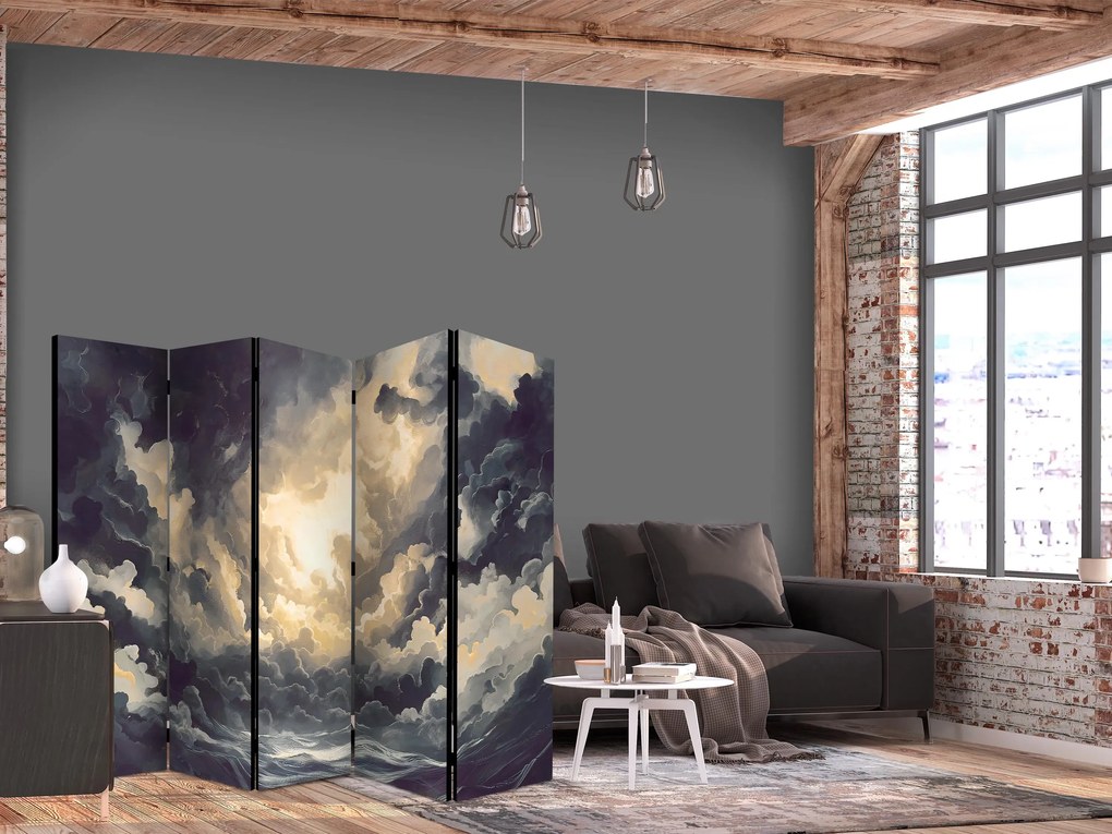 Parawan akustyczny Pejzaże 225x172 cm 5-częściowy szary ARTGEIST B