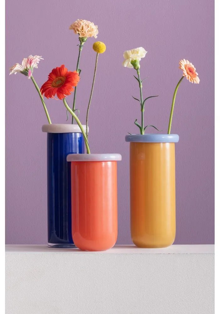 Pomarańczowy szklany wazon (wysokość 25 cm) Plegado – PT LIVING