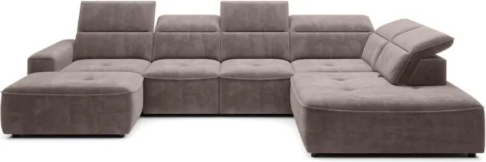 Narożnik COLOMBO XL z elektryczną regulacją siedziska Prawostronny w tkaninie PALLADIUM 05 WERSAL