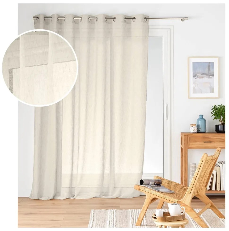 Firanka w naturalnym kolorze 240x240 cm Carlin – douceur d'intérieur