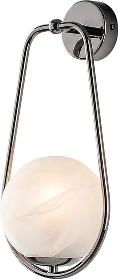 Kinkiet Afrodite z czarnego chromowanego żelaza 1 światło z kulą dm.14 .16 P.19 BL286-AP1-NR