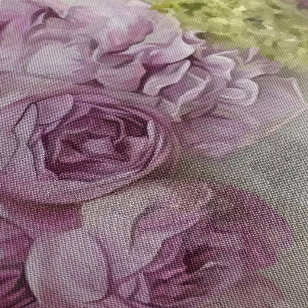 Obraz - Kwiaty na ścianie w pastelowych kolorach (125x70 cm)