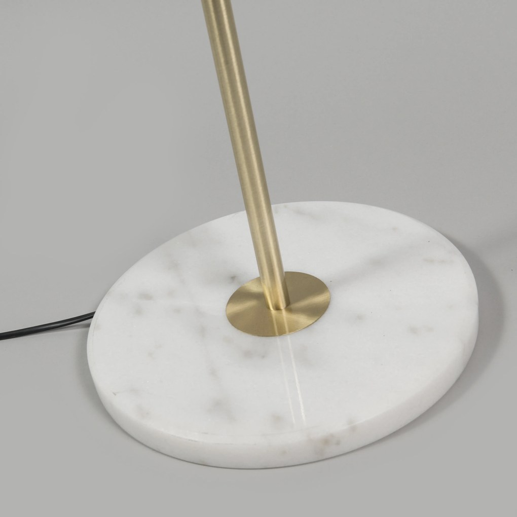 Lampa stojąca mosiężna z zielonym kloszem 50 cm - Kaso Nowoczesny Oswietlenie wewnetrzne