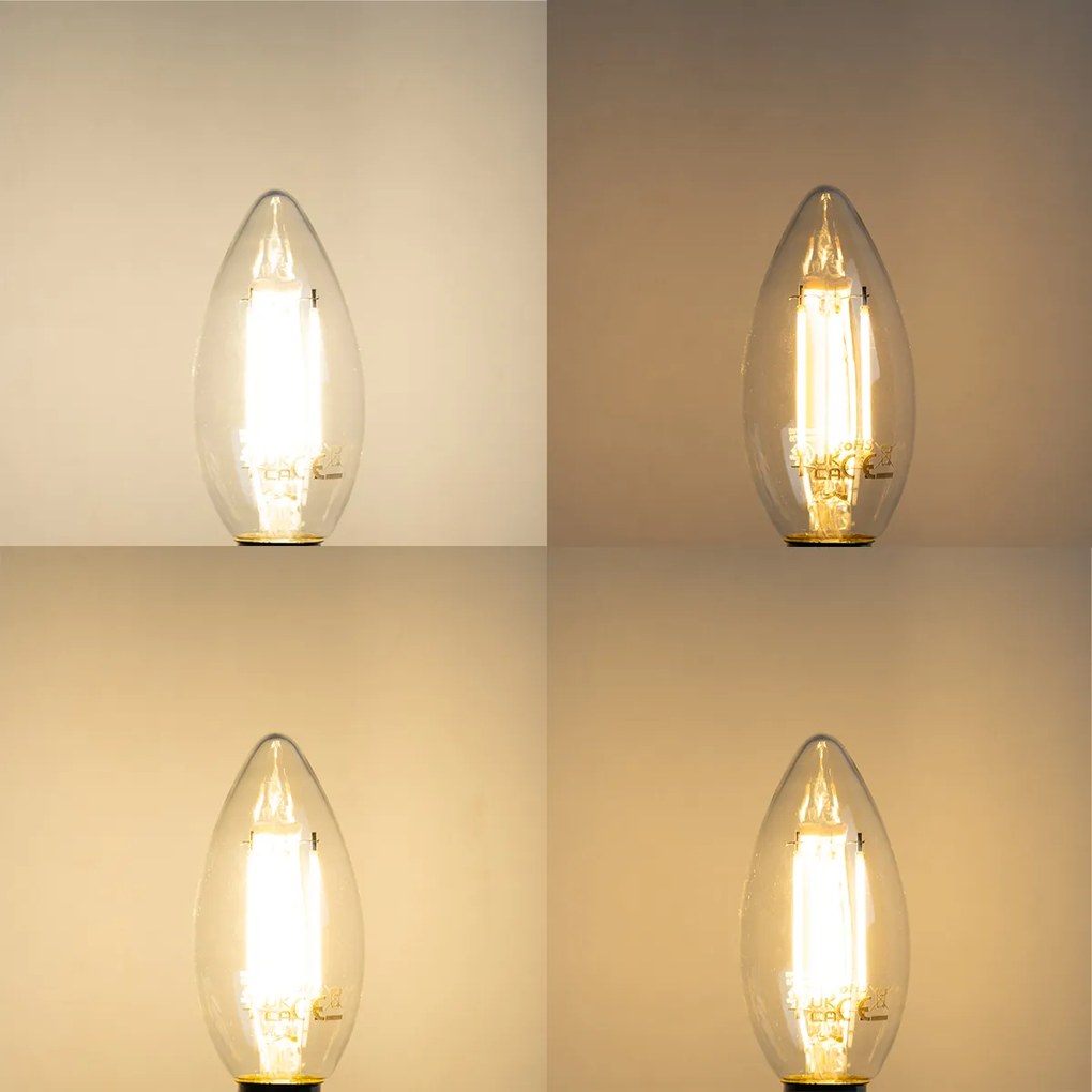 Zestaw 5 inteligentnych żarówek LED E14 B35 4,5W 470 lm 2700K