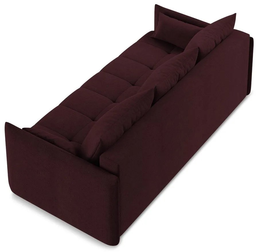 Bordowa rozkładana/ze schowkiem sofa 225 cm Moku – Makamii