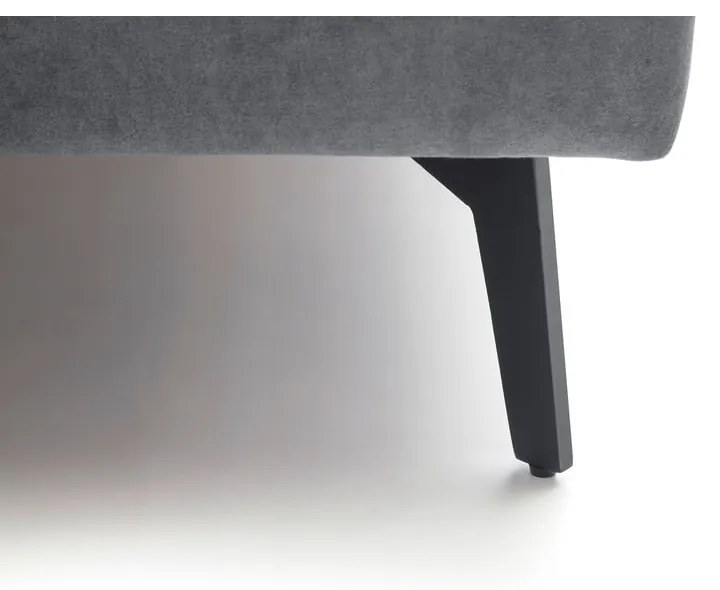 Antracytowe tapicerowane łóżko dwuosobowe ze schowkiem ze stelażem 180x200 cm Lizzano – Meise Möbel