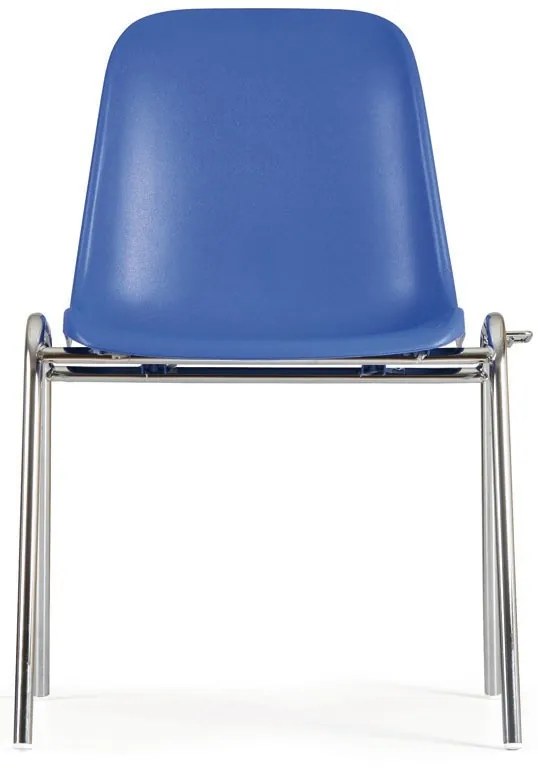 Plastowe krzesło jadalniane ELENA, czarne, chromowane nogi