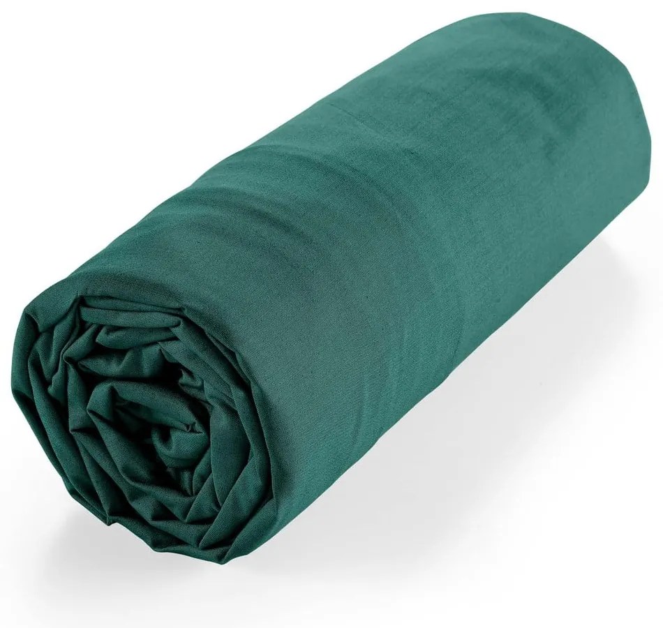 Zielone prześcieradło z bawełny organicznej z gumką 160x200 cm Biolina – douceur d'intérieur