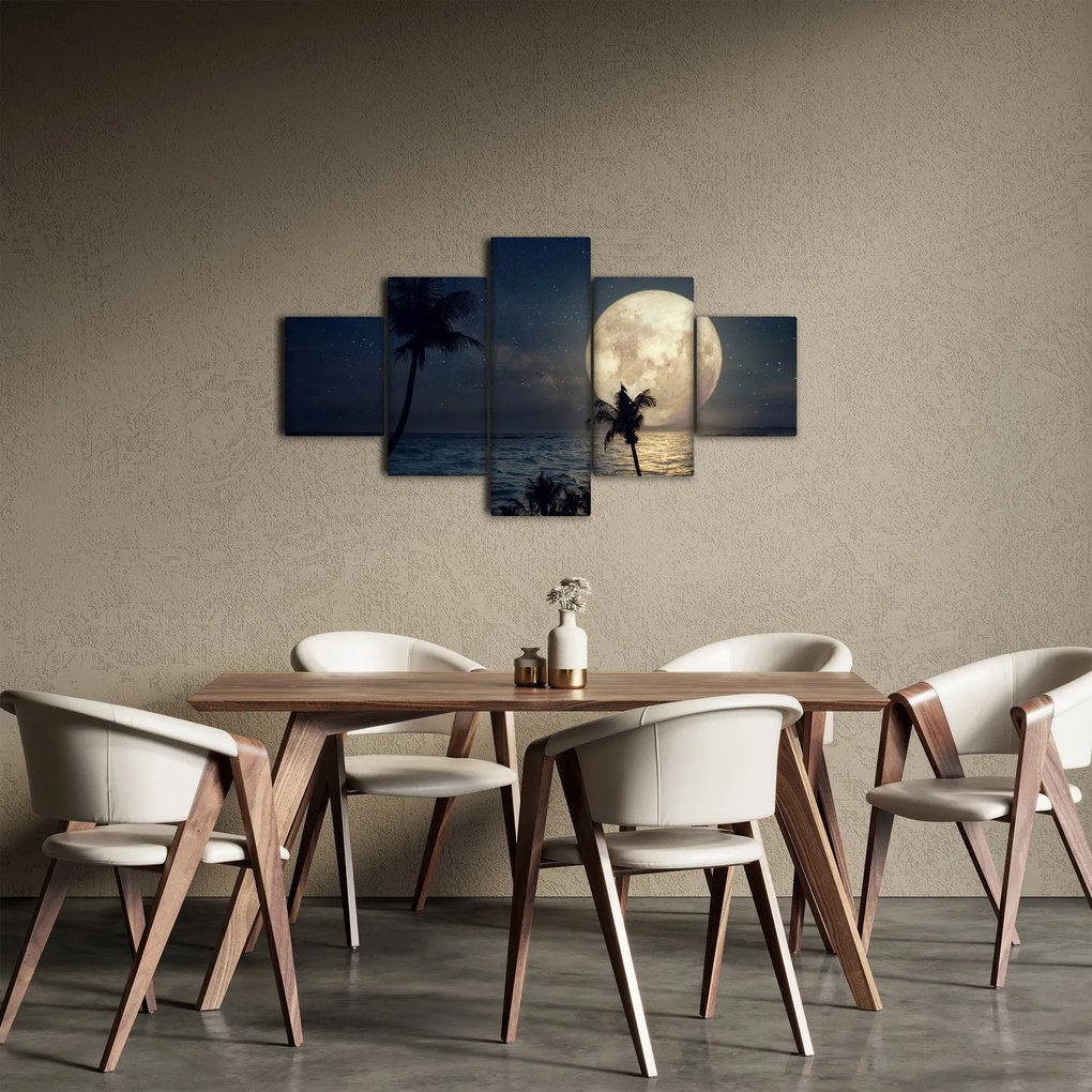 Obraz - Plaża pod pełnią księżyca (125x70 cm)