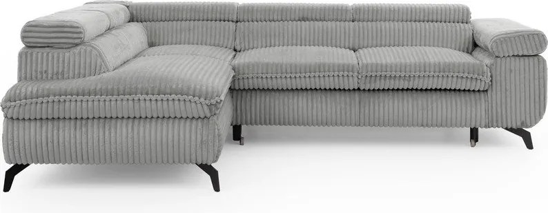 Jasnoszary sztruksowy narożnik (lewostronny/w kształcie litery L) Marbeya – Ropez