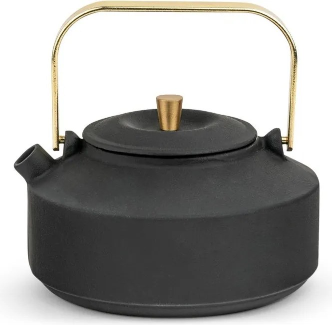 Czarny żeliwny dzbanek do herbaty z sitkiem 1 l Shangdong – Bredemeijer