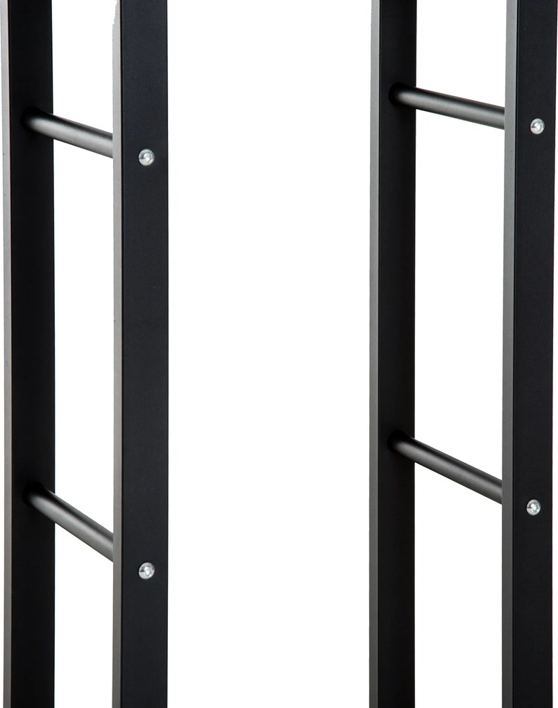 Homcom® Regał Na Drewno Opałowe 100 kg Stal Czarny