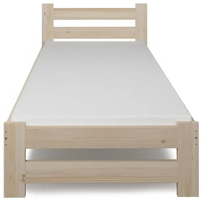 Drewniane Łóżko Jednoosobowe Z Materacem 90X200 W3-G39