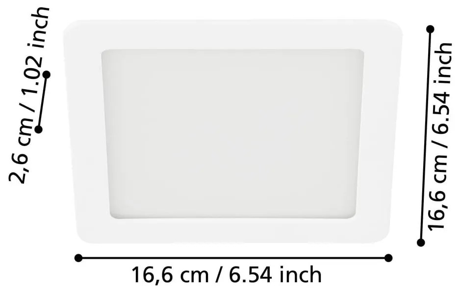 Biała lampa LED wpuszczana w sufit 17x17 cm FUEVA 5 – EGLO