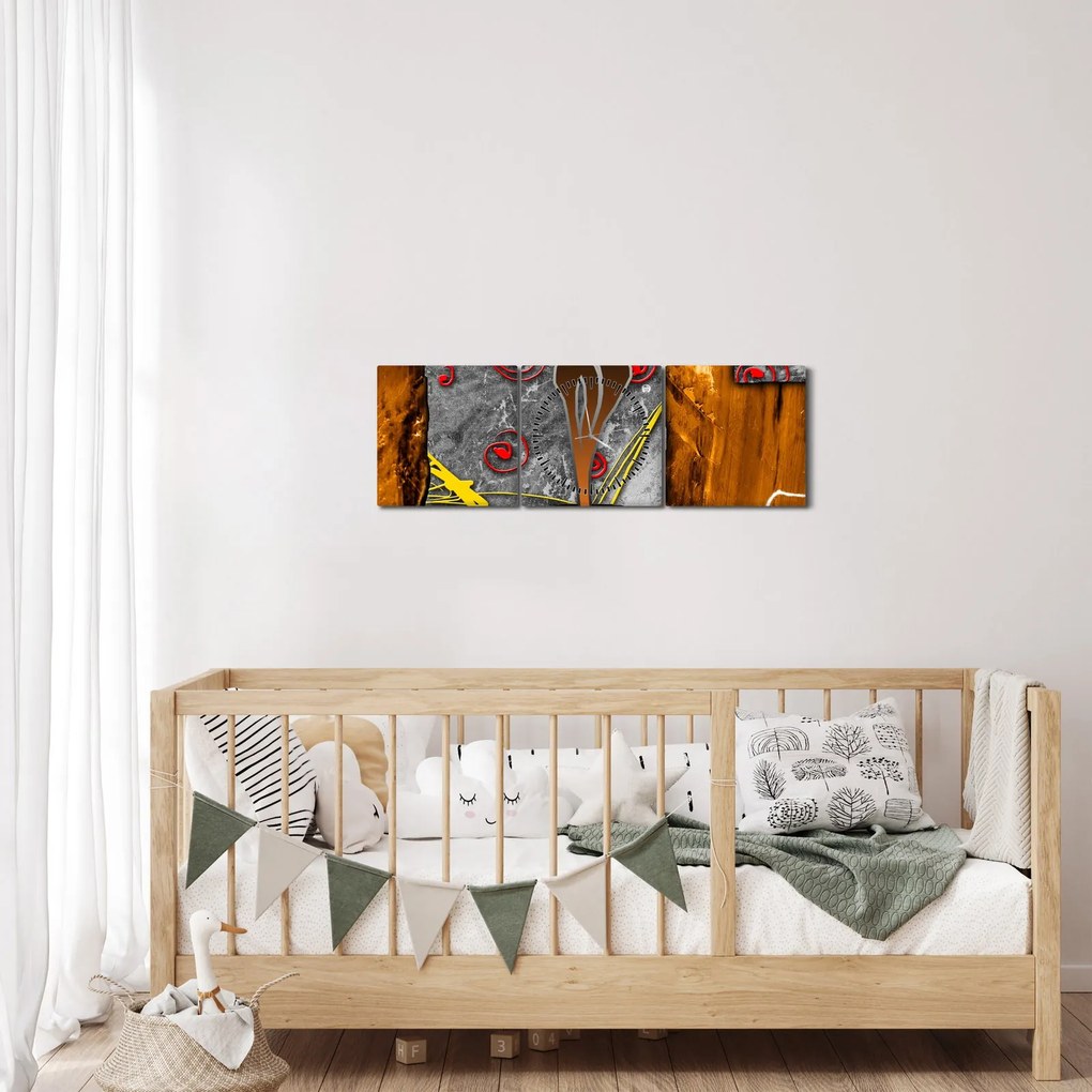 Obraz starożytnego obrazu (z zegarem) (90x30 cm)