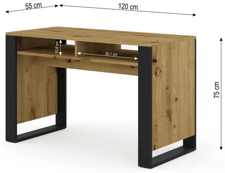Biurko Proste Pod Komputer Dąb Artisan N6-T73