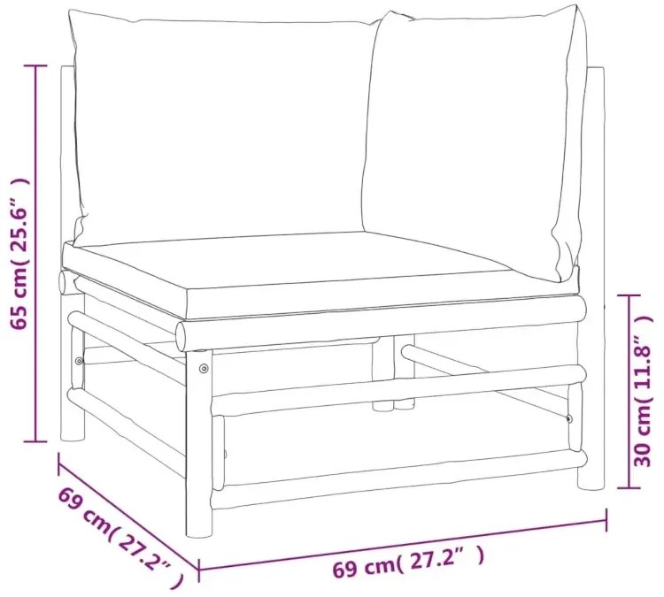 Elegancki zestaw ogrodowy z bambusa A5-S03