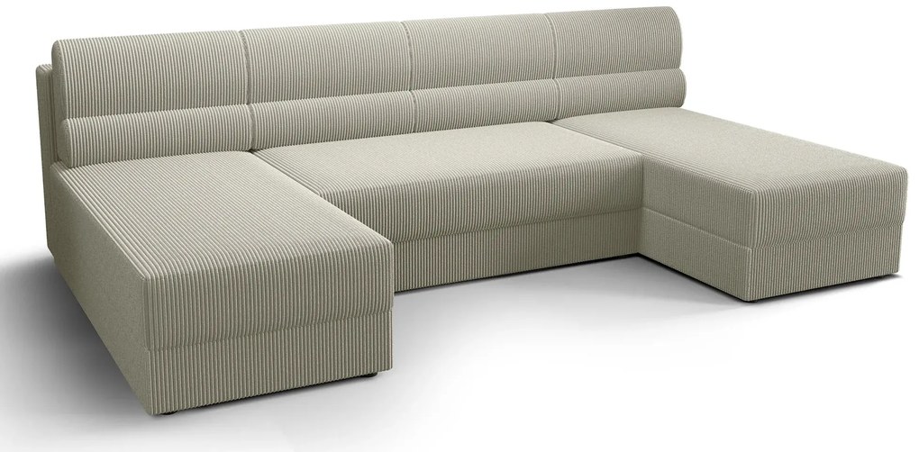 Jasnoszary narożnik tapicerowany z pojemnikiem - Torvesso