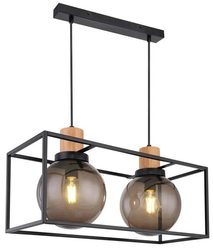 Czarna lampa wisząca 20x42 cm Retro 2 – Candellux Lighting