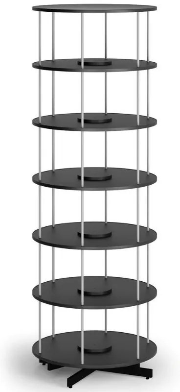 Regał obrotowy na segregatory, 6 półki, czarny