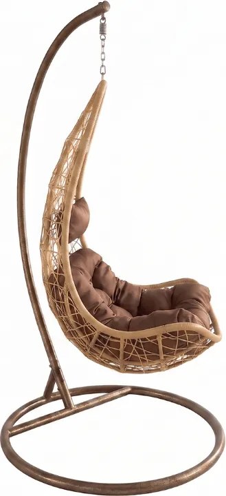 Żółty wiszący fotel AMAZONIA ze stojakiem