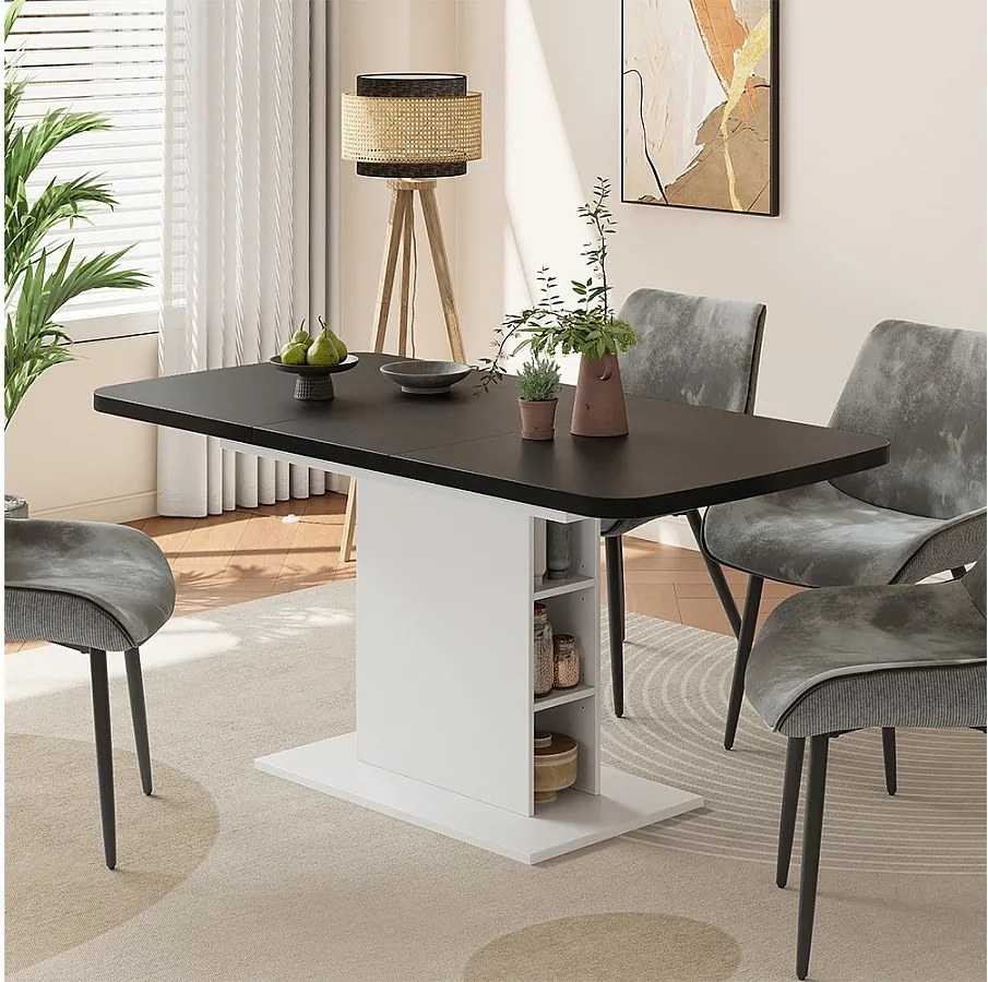Stół jadalny czarny/biały 120x80x77.3 fenaro