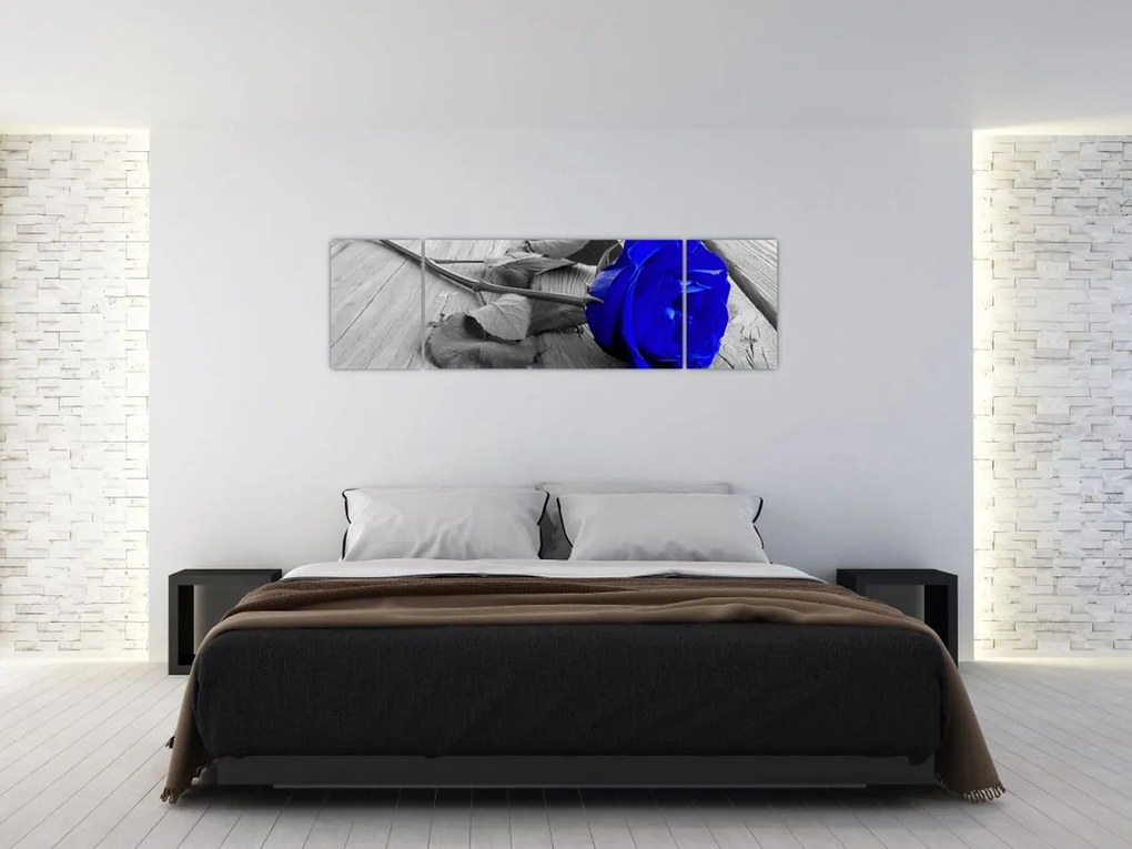 Obraz - Niebieska róża (170x50 cm)