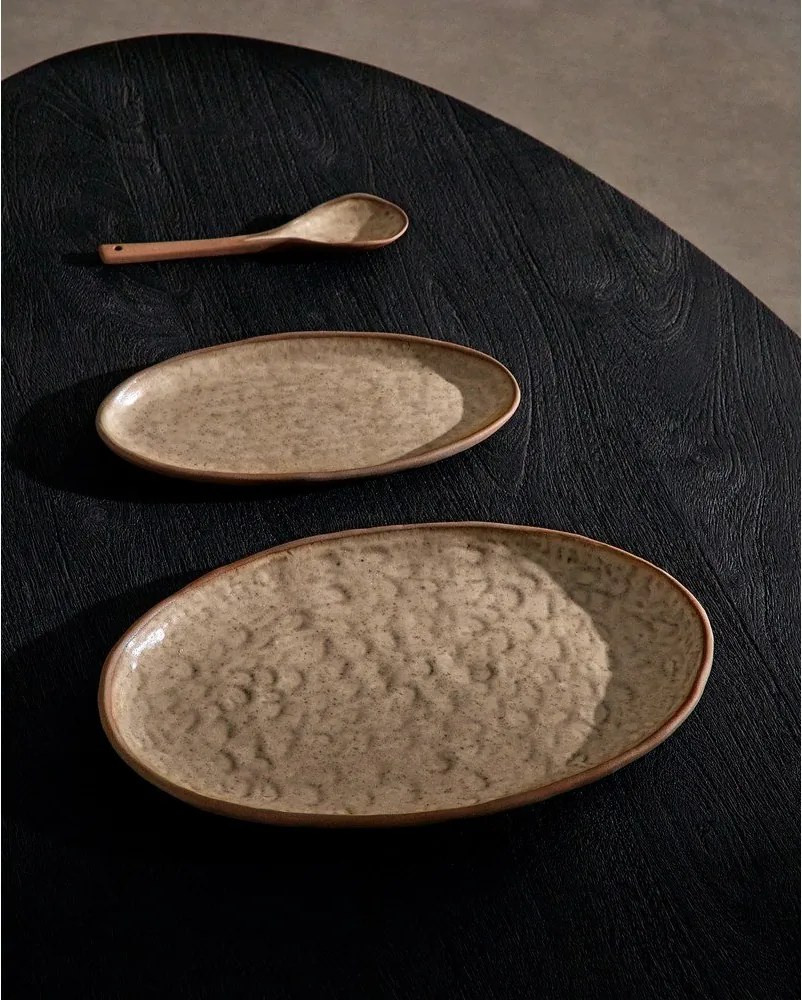 Beżowe ceramiczne talerze do serwowania zestaw 3 szt. Zunel – Kave Home